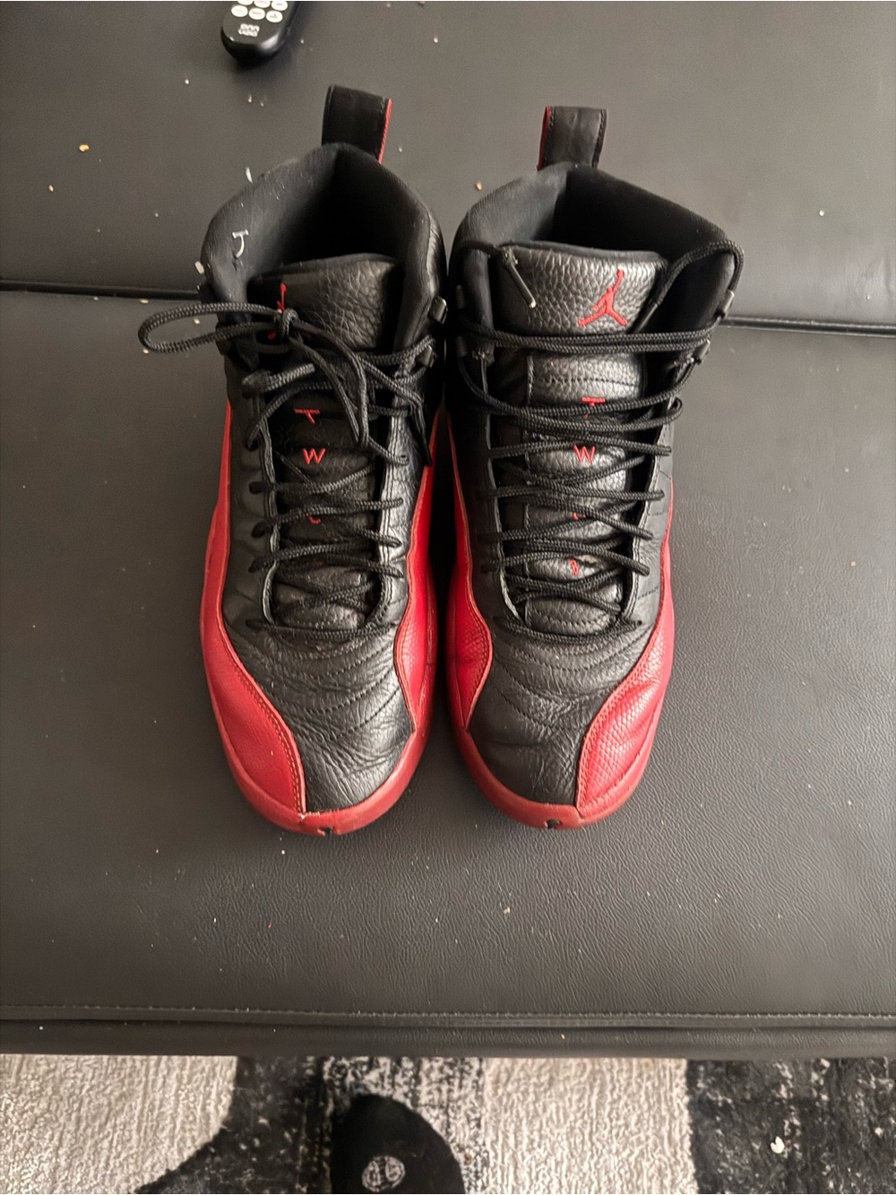 Jordan Men’s Black and Red Retro High-Top Sneakers
